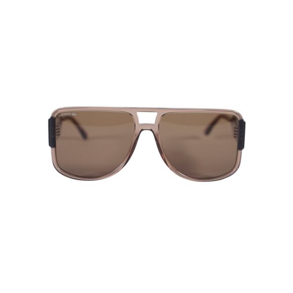 Lacoste Oversized Square Navigator Sunglasses - Light Brown / Brown - NWT main image 8